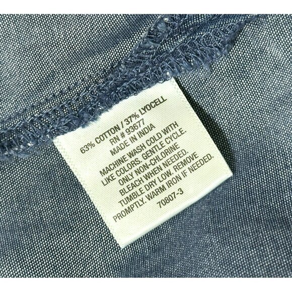 NWT A New Approach ANA Gathered Blue Medium Wash Denim Long Sleeve Top Size XS - Picture 6 of 6